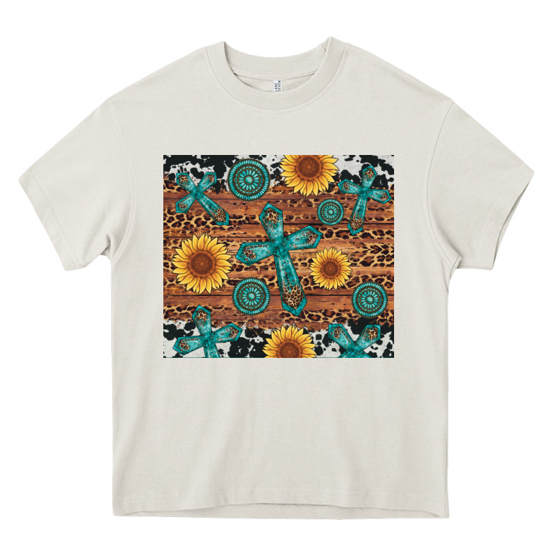 Cross Gemstone And Sunflower Heavy Core Tee by Artiststas | Teevron