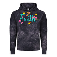 Cloud Black faith with flower and butterfly Vintage Hoodie - NancyCooperArtShop