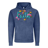 Vintage Denim faith with flower and butterfly Vintage Hoodie - NancyCooperArtShop