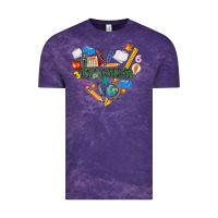 Cloud Purple teacher heart Vintage Tee - NancyCooperArtShop