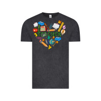 Vintage Black teacher heart Vintage Tee - NancyCooperArtShop