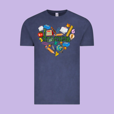 Teacher Heart Vintage Tee Designed By Nancycooperartshop