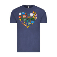 Vintage Denim teacher heart Vintage Tee - NancyCooperArtShop