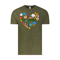 Vintage Olive teacher heart Vintage Tee - NancyCooperArtShop