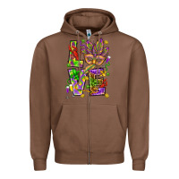 Chestnut Mardi Gras love Zipper Hoodie - HowdyJamesFarm