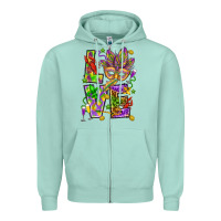 Seafoam Mardi Gras love Zipper Hoodie - HowdyJamesFarm