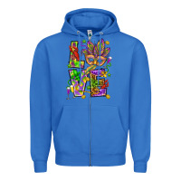 True Royal Mardi Gras love Zipper Hoodie - HowdyJamesFarm