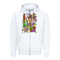 White Mardi Gras love Zipper Hoodie - HowdyJamesFarm