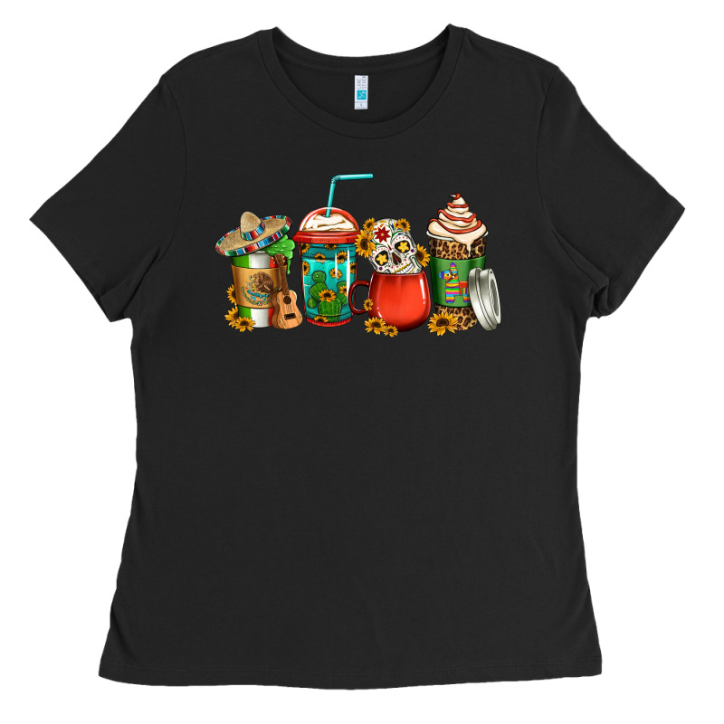 Mexican Coffee Cups Ladies Tee by Jasminsmagicworld | Teevron