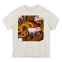 Cream pig and barn Heavy Core Tee - BundleAndBundleShop