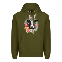 Army Green Happy Easter Cow Easter Day Premium Hoodie - CowGirlArtShop