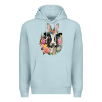 Blue Mist Happy Easter Cow Easter Day Premium Hoodie - CowGirlArtShop