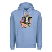 Colony Blue Happy Easter Cow Easter Day Premium Hoodie - CowGirlArtShop