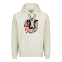 Oatmeal Heather Happy Easter Cow Easter Day Premium Hoodie - CowGirlArtShop