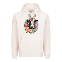 Pale Pink Happy Easter Cow Easter Day Premium Hoodie - CowGirlArtShop