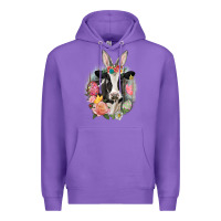 Purple Happy Easter Cow Easter Day Premium Hoodie - CowGirlArtShop