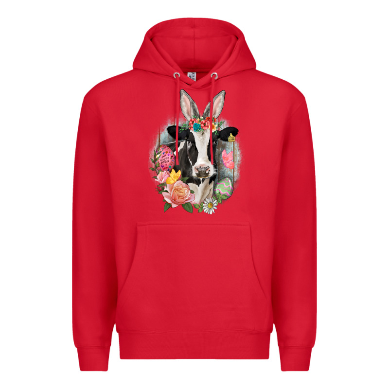 Happy Easter Cow Easter Day Premium Hoodie by CowGirlArtShop | Teevron