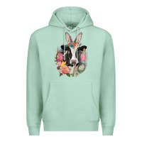 Seafoam Happy Easter Cow Easter Day Premium Hoodie - CowGirlArtShop