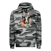 Slate Camo Happy Easter Cow Easter Day Premium Hoodie - CowGirlArtShop