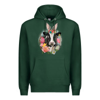 Sports Green Happy Easter Cow Easter Day Premium Hoodie - CowGirlArtShop