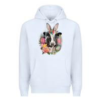 White Happy Easter Cow Easter Day Premium Hoodie - CowGirlArtShop