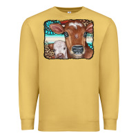 Antique Gold Cows Serape Leopard Gemstone Premium Sweatshirt - CowCowDesign