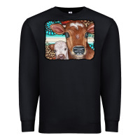 Black Cows Serape Leopard Gemstone Premium Sweatshirt - CowCowDesign