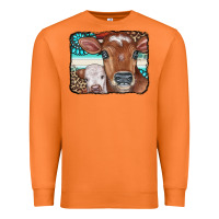 Carrot Cows Serape Leopard Gemstone Premium Sweatshirt - CowCowDesign