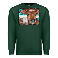 Sports Green Cows Serape Leopard Gemstone Premium Sweatshirt - CowCowDesign