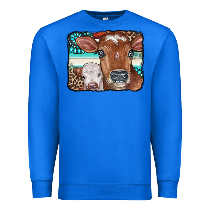 Cows Serape Leopard Gemstone Premium Sweatshirt by CowCowDesign | Teevron
