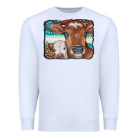 White Cows Serape Leopard Gemstone Premium Sweatshirt - CowCowDesign