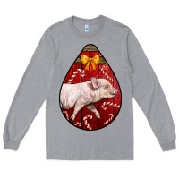 Heather Grey christmas pig Long Sleeve Tee - LillyAllenDesigns