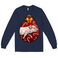 Navy christmas pig Long Sleeve Tee - LillyAllenDesigns