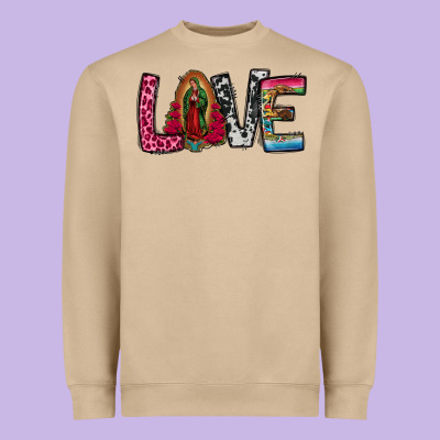 Our Lady Of Guadalupe Love Heavyweight Sweatshirt Designed By Jasminsmagicworld