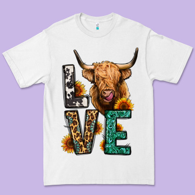 Love Long Haired Cow Premium Tee Designed By Jasminsmagicworld