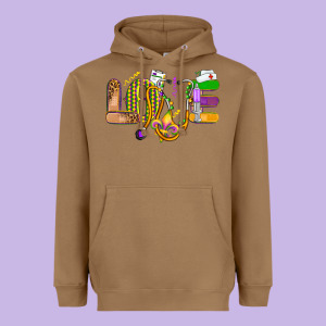 Love Nurse Mardi Gras Heavyweight Hoodie Designed By Oliviacreatesart