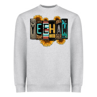 Heather Grey yeehaw license plate letters Heavyweight Sweatshirt - Jasminsmagicworld