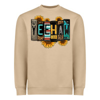 Yeehaw License Plate Letters Heavyweight Sweatshirt | Teevron