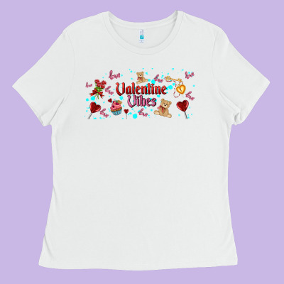 Love Vibes And Valentines Ladies Tee Designed By Adodesignshop
