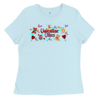 Baby Blue love vibes and valentines Ladies Tee - AdoDesignShop