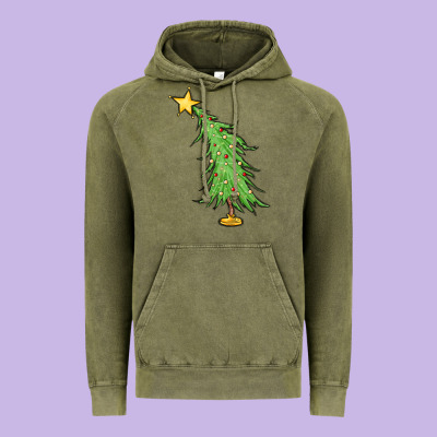 Trendy Christmas Tree Vintage Hoodie Designed By Maliassmallbusiness