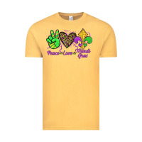 Vintage Mustard peace love mardi gras Vintage Tee - JahusDesignShop