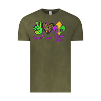 Vintage Olive peace love mardi gras Vintage Tee - JahusDesignShop