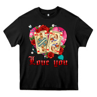 Black love you playing cards roses and pearls Heavy Core Tee - AdoDesignShop