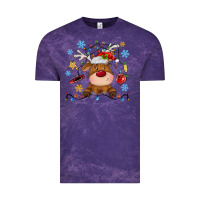 Cloud Purple christmas deer school Vintage Tee - MaliasSmallBusiness