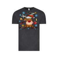 Vintage Black christmas deer school Vintage Tee - MaliasSmallBusiness
