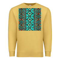 Antique Gold Aztec Turquoise Pattern Premium Sweatshirt - CowCowDesign