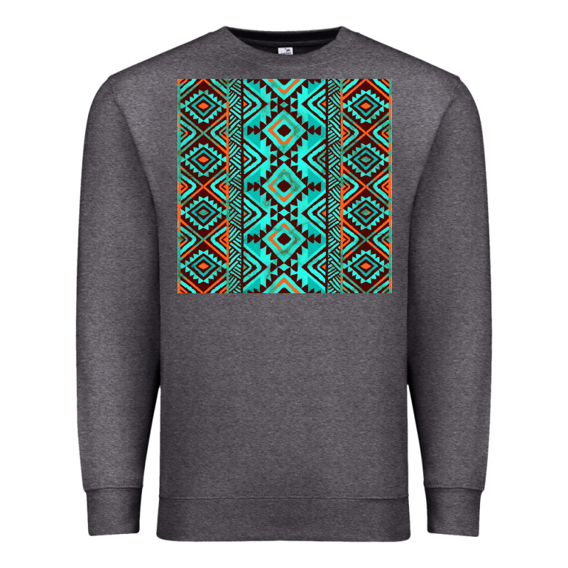 Aztec Turquoise Pattern Premium Sweatshirt by CowCowDesign | Teevron