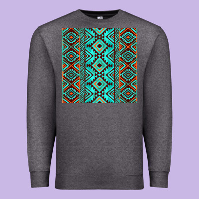 Aztec Turquoise Pattern Premium Sweatshirt Designed By Cowcowdesign
