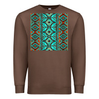 Chestnut Aztec Turquoise Pattern Premium Sweatshirt - CowCowDesign